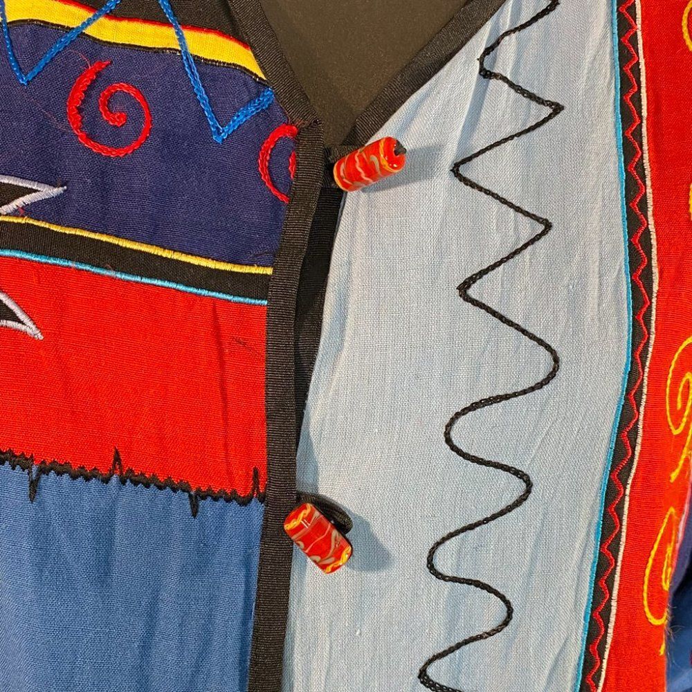 Indigo Moon Patchwork Jacket Oversized Size Mediu… - image 2